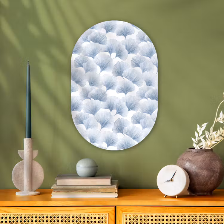 Waaier - Modern - Blauw Wandcirkel Ovaal Forex klein 630 -sfeer2