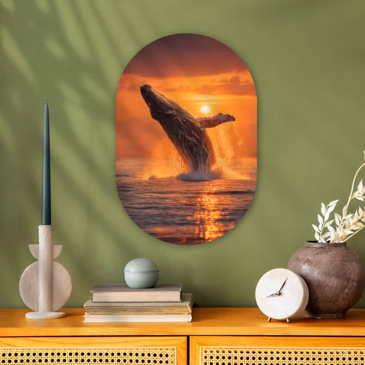 Walvis - Zon - Zee Wandcirkel Ovaal Forex klein -sfeer2