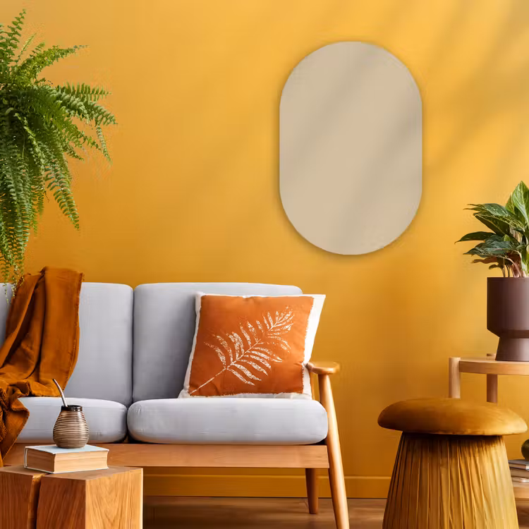 Warm - Sand - Nude Wandcirkel Ovaal Forex klein 630 -sfeer4