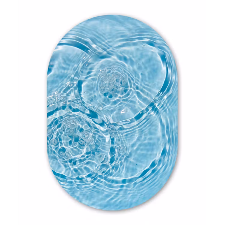 Water - Blauw - bubbels Wandcirkel Ovaal Forex klein -3d