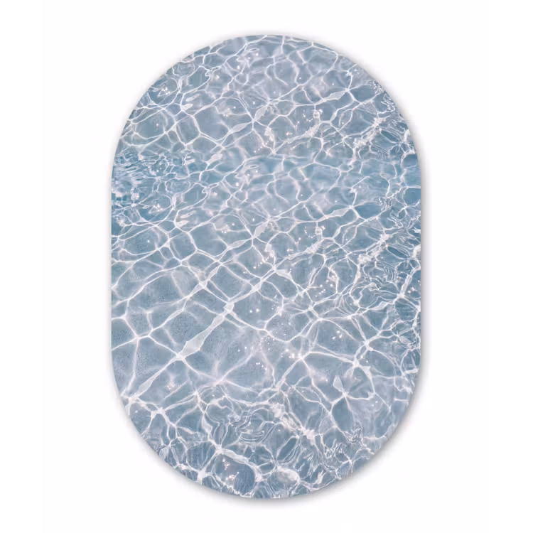 Water - Reflectie - Zonlicht Wandcirkel Ovaal Forex klein -3d
