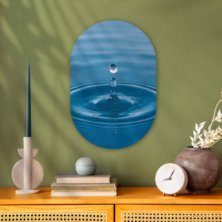 Waterdruppel - Water - Oppervlakte Wandcirkel Ovaal Forex klein -sfeer2