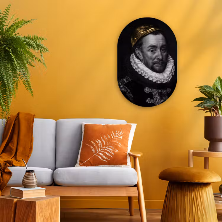 Willem van Oranje - Adriaen Thomasz - Goud Wandcirkel Ovaal Forex klein -sfeer4