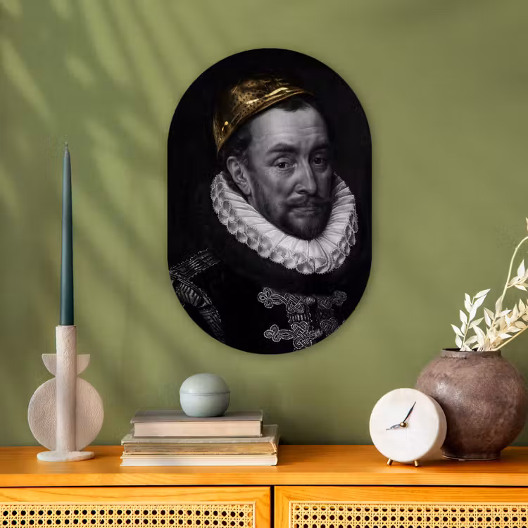 Willem van Oranje - Adriaen Thomasz - Goud Wandcirkel Ovaal Forex klein -sfeer2