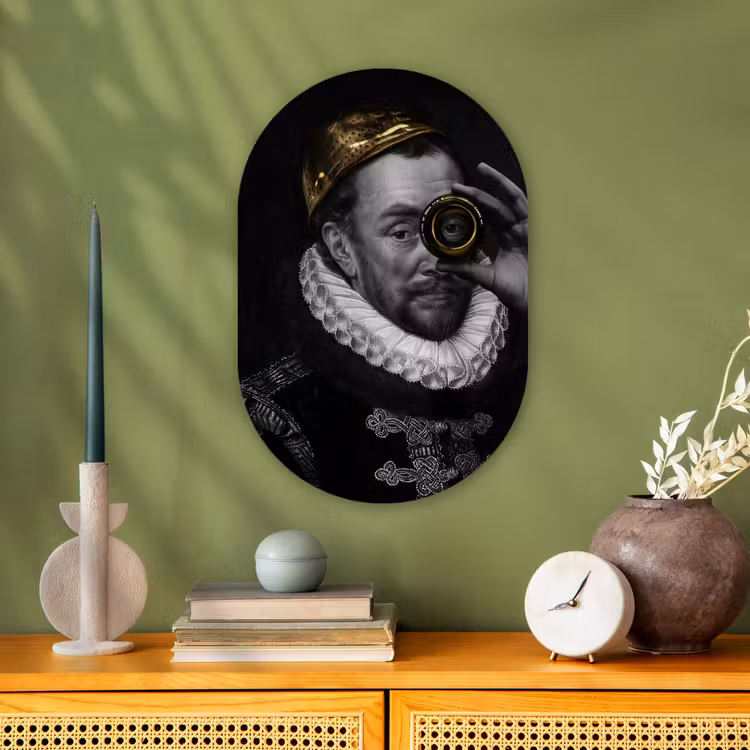 Willem van Oranje - Adriaen Thomasz - Goud - Lens Wandcirkel Ovaal Forex klein -sfeer2