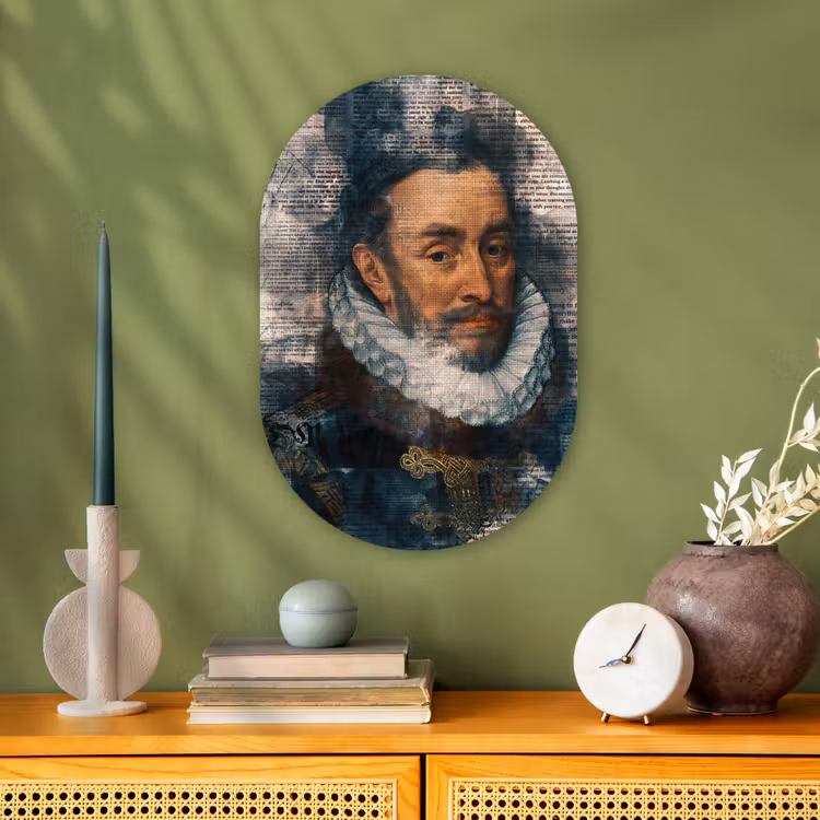 Willem van Oranje - Adriaen Thomasz - Krant Wandcirkel Ovaal Forex klein -sfeer2