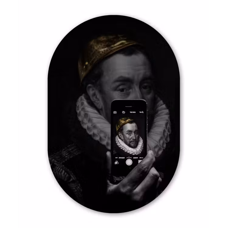 Willem van Oranje - Adriaen Thomasz - Smartphone Wandcirkel Ovaal Forex klein -3d