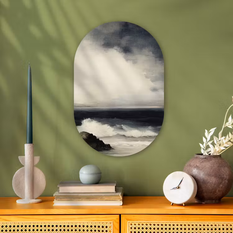 Zee - Rotsen - Storm Wandcirkel Ovaal Forex klein -sfeer2