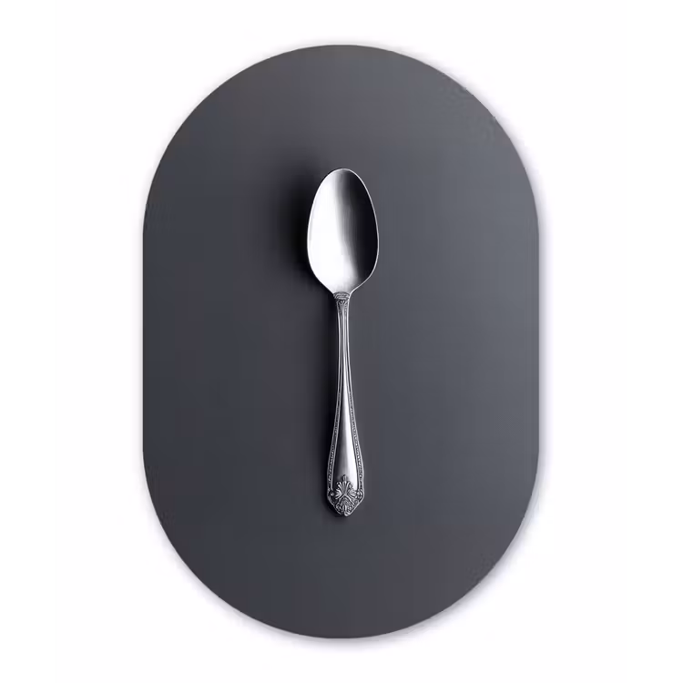 Zilver - Metaal - Lepel Wandcirkel Ovaal Forex klein -3d