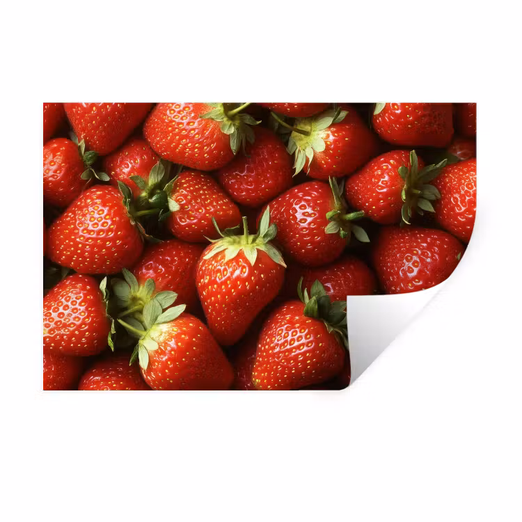 Aardbei - Fruit - Rood Muursticker klein -3d