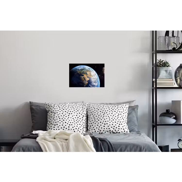 Aarde - Ruimte - Blauw - Groen Muursticker klein -slaapkamer