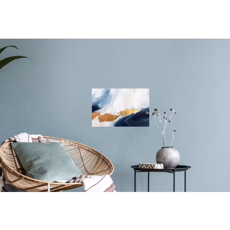 Abstract - Acryl - Blauw - Goud - Elegant Muursticker klein -plant