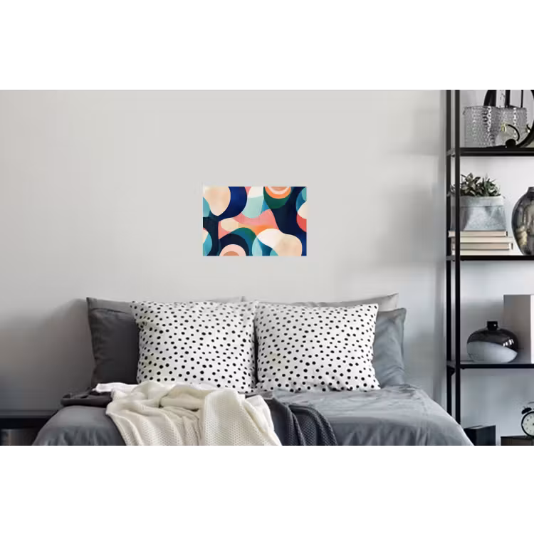 Abstract - Blauw - Roze Muursticker klein -slaapkamer