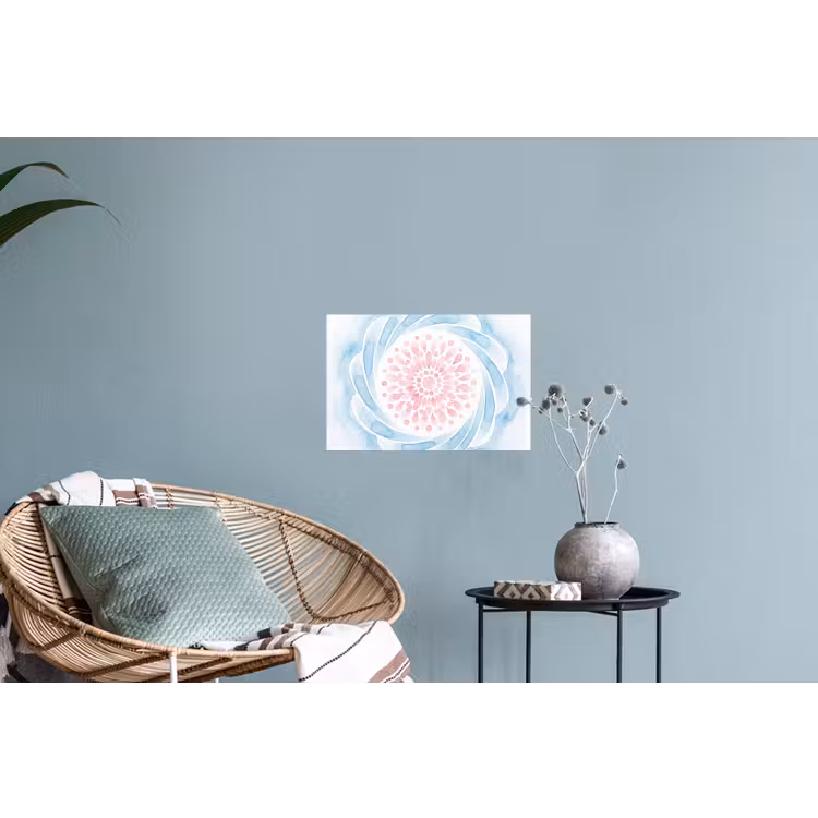 Abstract - Bloemvorm - Aquarel - Roze - Blauw Muursticker klein -plant