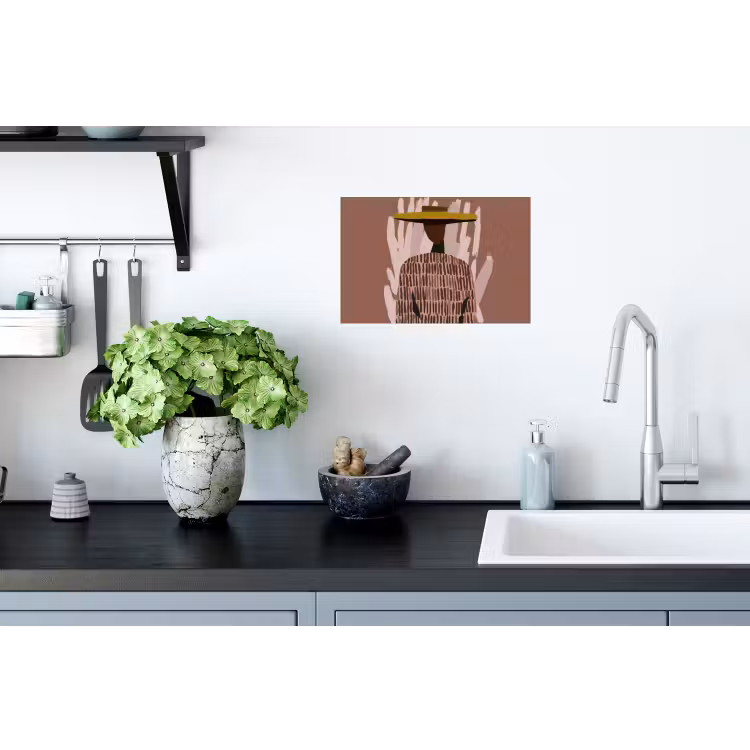 Abstract - Figuur - Illustratie - Hoed Muursticker klein -keuken