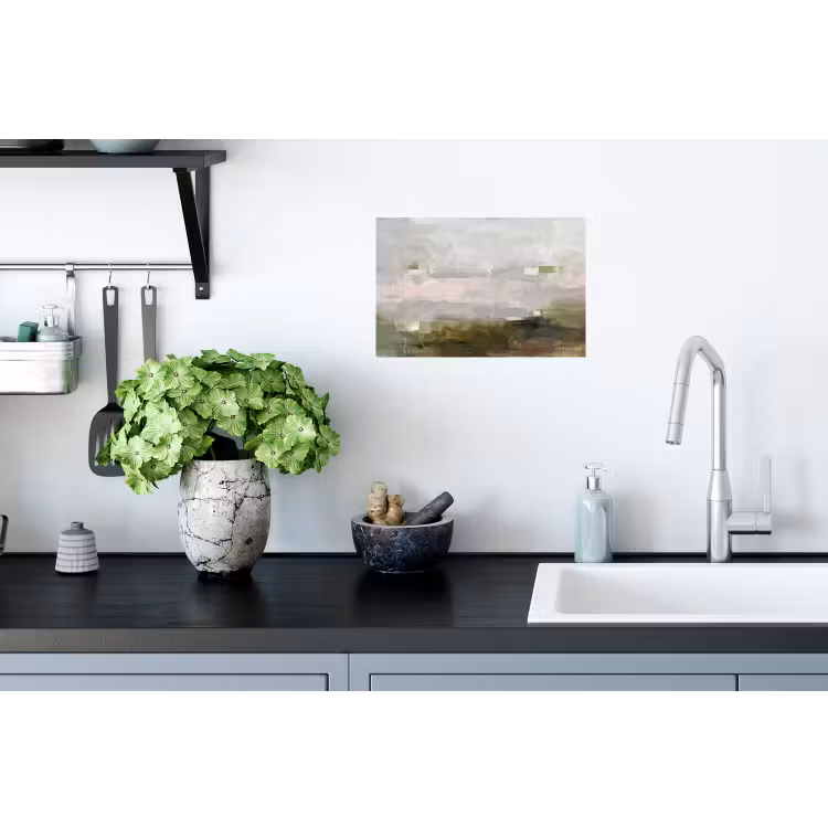 Abstract - Gelaagd - Kunst - Modern - Grijs-Groen Muursticker klein -keuken