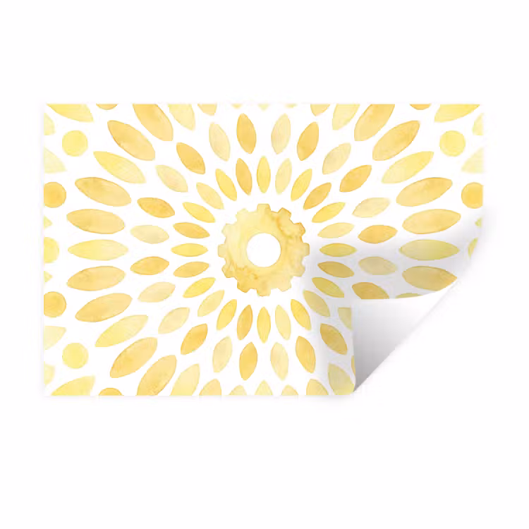 Abstract - Geometrisch - Stralend - Geel Muursticker klein -3d