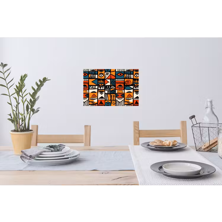 Abstract - Gezichten - Mozaïek Muursticker klein -eettafel