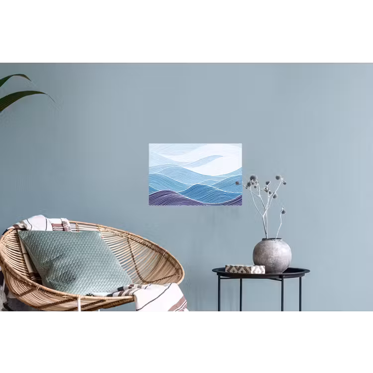 Abstract - Golven - Patroon - Blauw - Modern Muursticker klein -plant