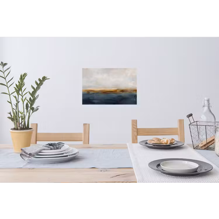 Abstract - Horizon - Water - Modern - Beige Muursticker klein -eettafel