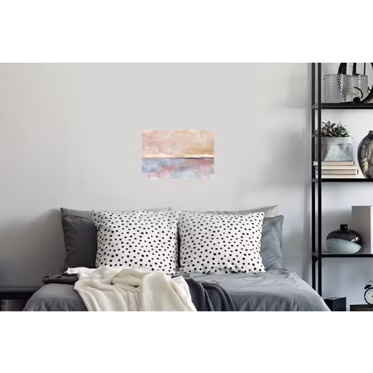 Abstract - Horizontaal - Kunst - Roze - Goud Muursticker klein -slaapkamer
