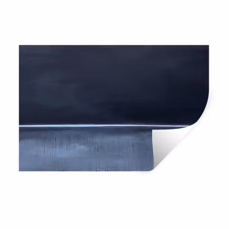 Abstract - Horizontale lijn - Minimalistisch - Donkerblauw - Kunst Muursticker klein -3d