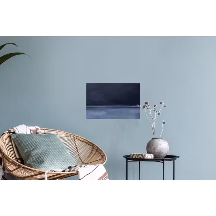 Abstract - Horizontale lijn - Minimalistisch - Donkerblauw - Kunst Muursticker klein -plant