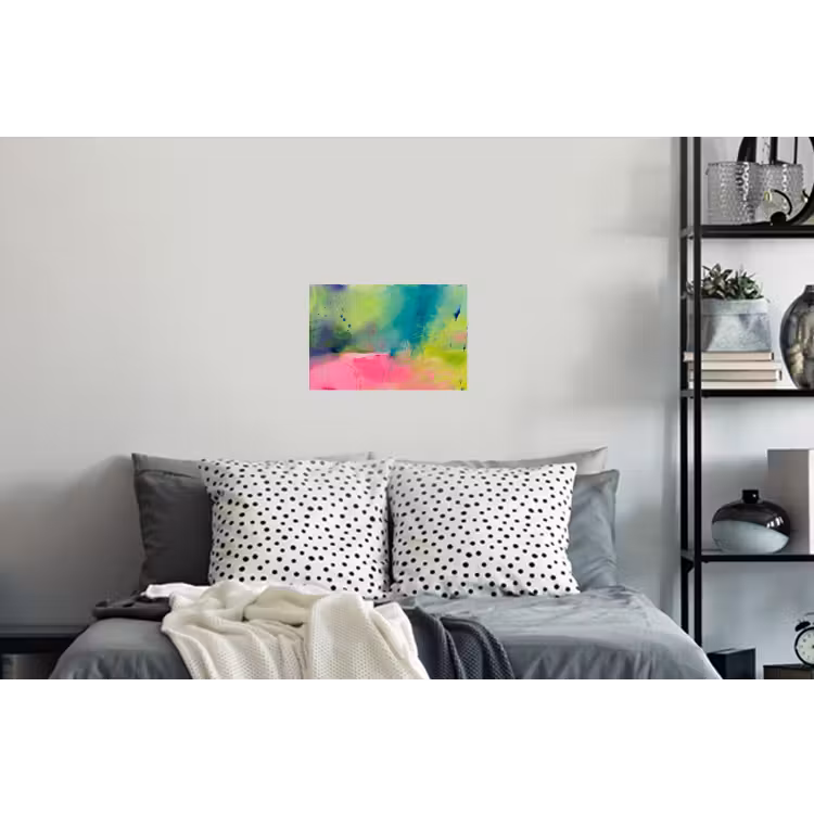 Abstract - Kleuren - Modern - Groen - Roze Muursticker klein -slaapkamer