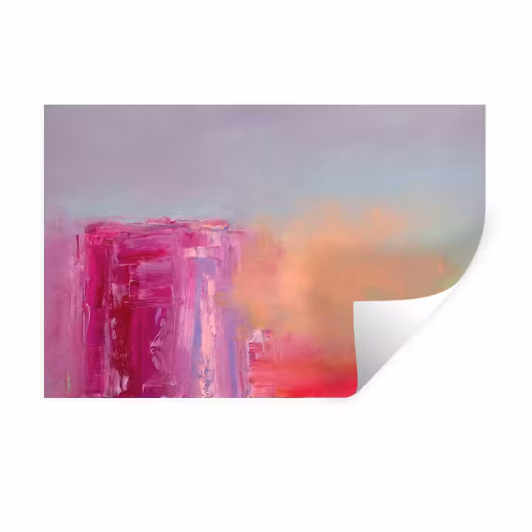 Abstract - Kleuren - Modern - Roze Muursticker klein -3d