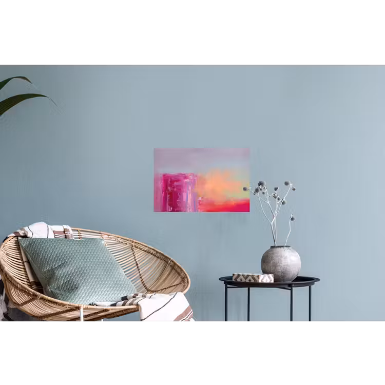 Abstract - Kleuren - Modern - Roze Muursticker klein -plant