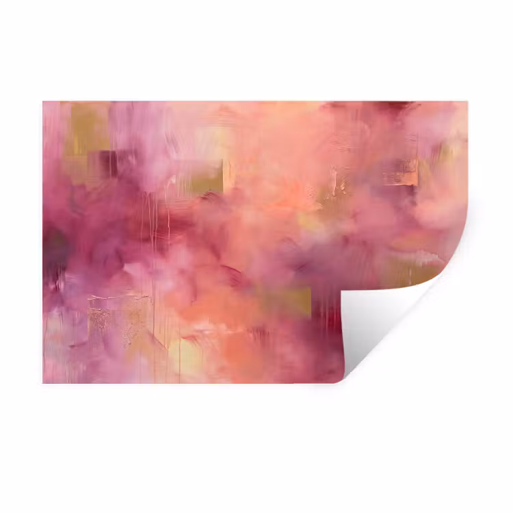 Abstract - Kleuren - Modern - Roze - Paars Muursticker klein -3d