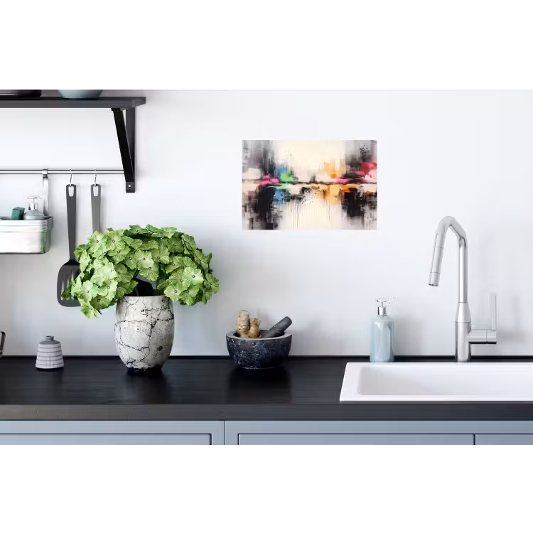 Abstract - Kleurexplosie - Landschap Muursticker klein -keuken