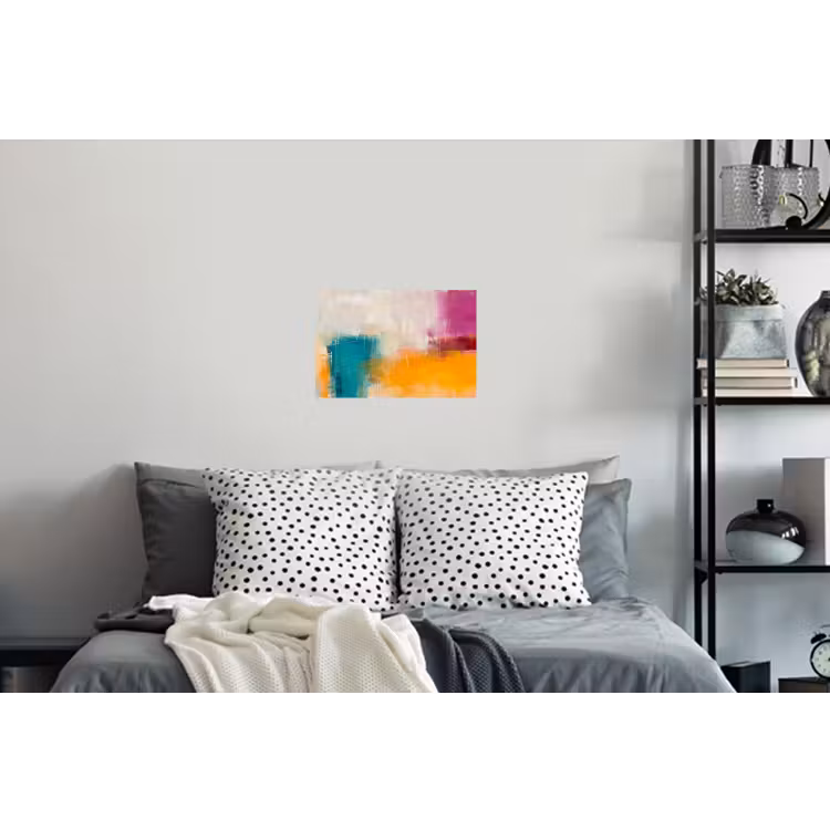 Abstract - Kleurrijk - Modern - Kunst - Oranje Muursticker klein -slaapkamer
