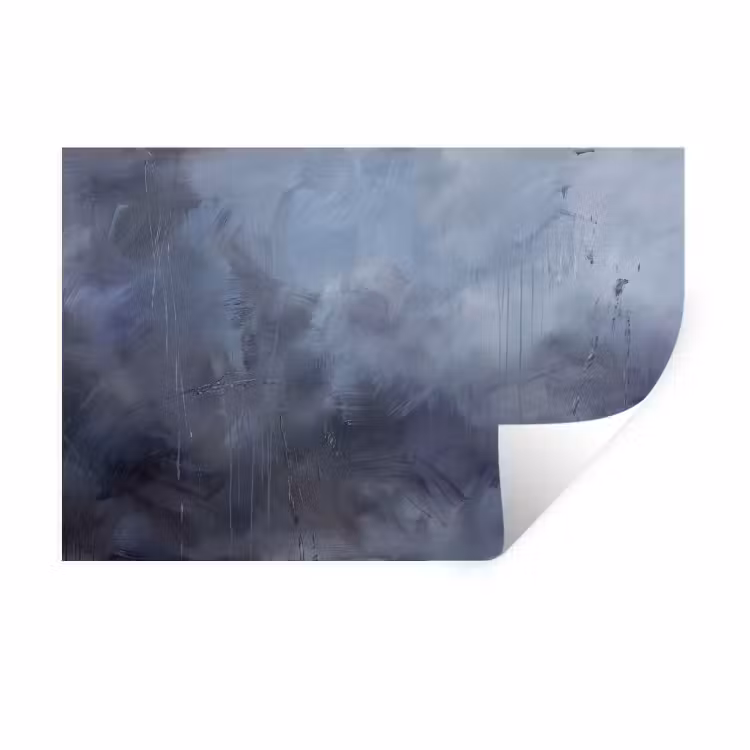 Abstract - Kwaststreken - Modern - Kunst - Grijs Muursticker klein -3d