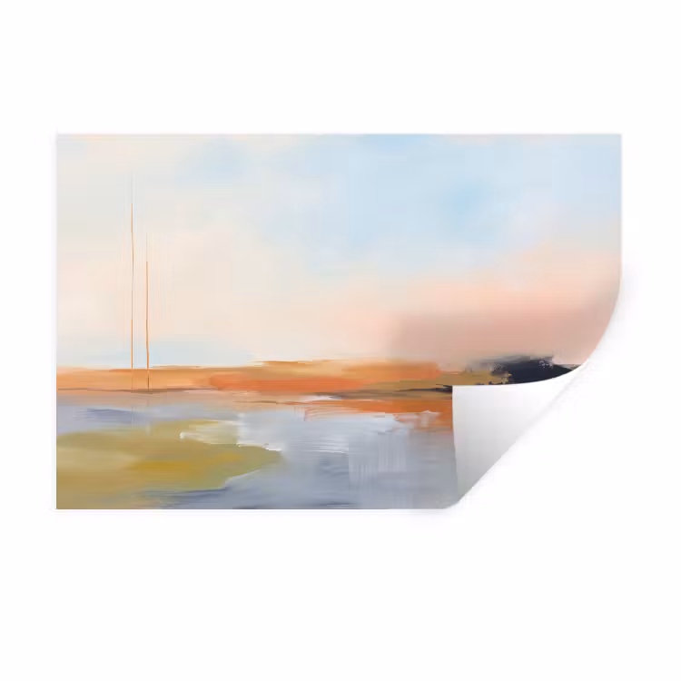 Abstract - Landschap - Horizon - Modern - Kleurrijk Muursticker klein -3d