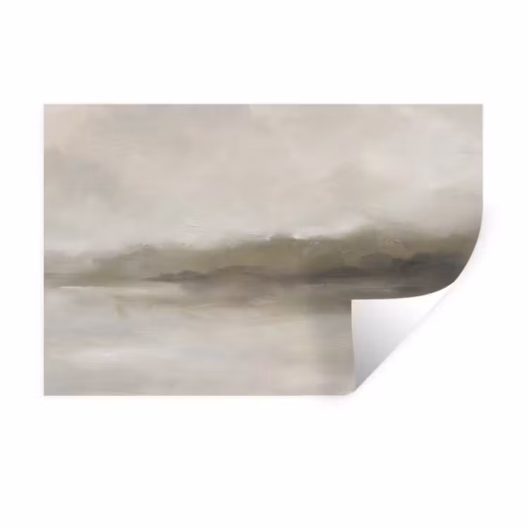 Abstract - Landschap - Nevel - Modern - Grijs Muursticker klein -3d