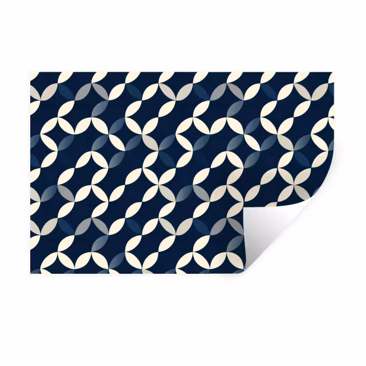 Abstract - Patroon - Blauw Muursticker klein 286 -3d