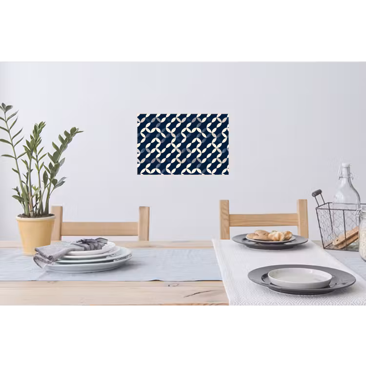 Abstract - Patroon - Blauw Muursticker klein 286 -eettafel