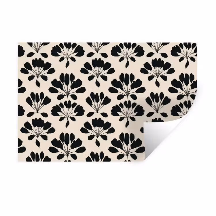 Abstract - Patroon - Zwart Muursticker klein 286 -3d