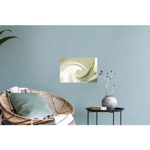 Abstract - Penseelstreken - Golven - Groen Muursticker klein -plant
