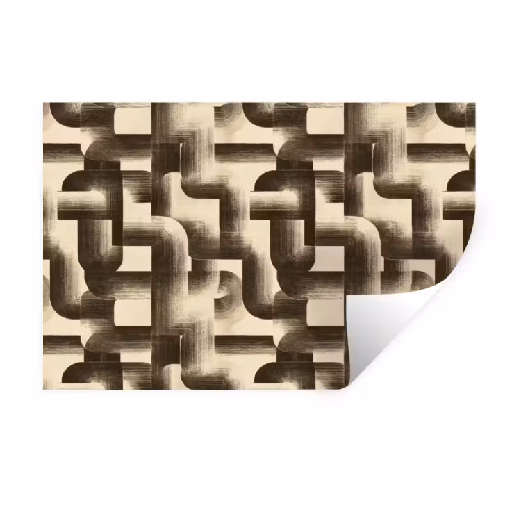 Abstract - Retro - Zwart Muursticker klein 286 -3d