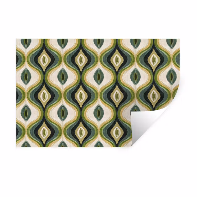 Abstract - Ritmisch - Groen Muursticker klein 286 -3d