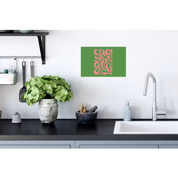 Abstract - Roze - Ciao - Vormen Muursticker klein -keuken