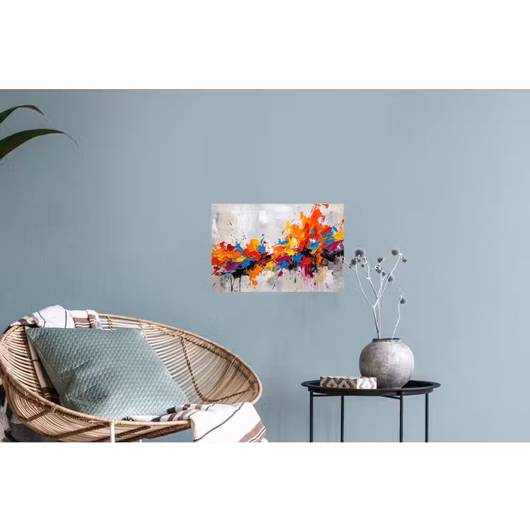 Abstract - Schilderij - Kleurrijk - Dynamisch Muursticker klein -plant