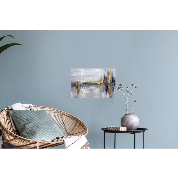 Abstract - Structuur - Goud - Grijs - Modern Muursticker klein -plant