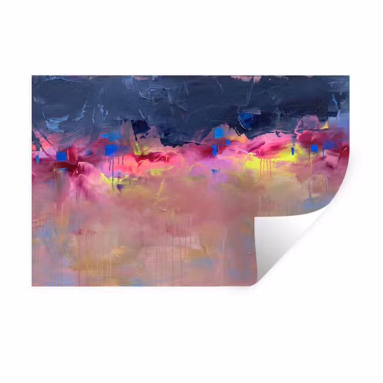 Abstract - Textuur - Kleuren - Modern - Roze Muursticker klein -3d