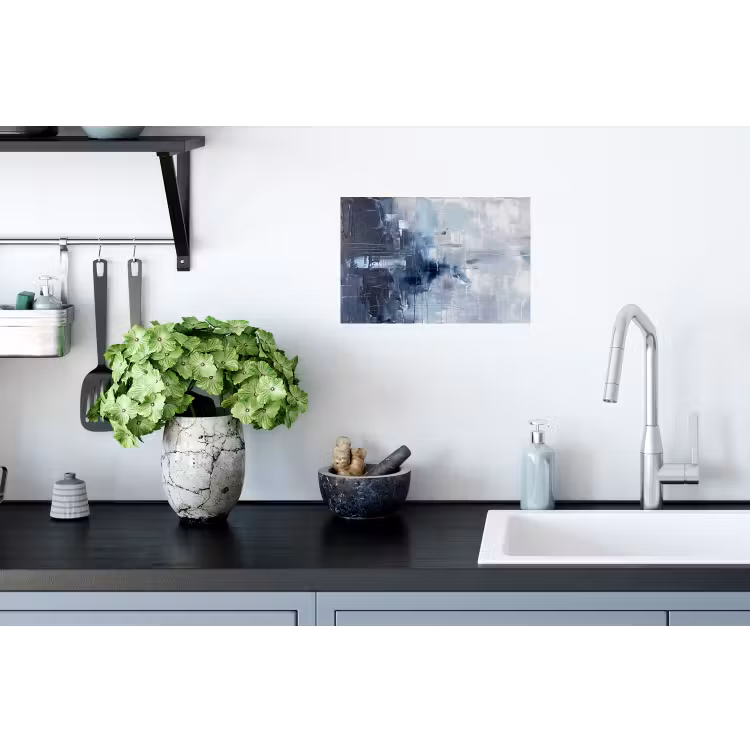 Abstract - Textuur - Kunst - Modern - Blauw Muursticker klein -keuken