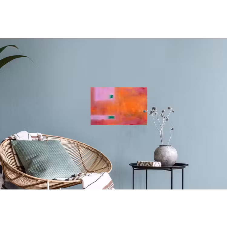 Abstract - Vlakken - Kunst - Modern - Oranje Muursticker klein -plant
