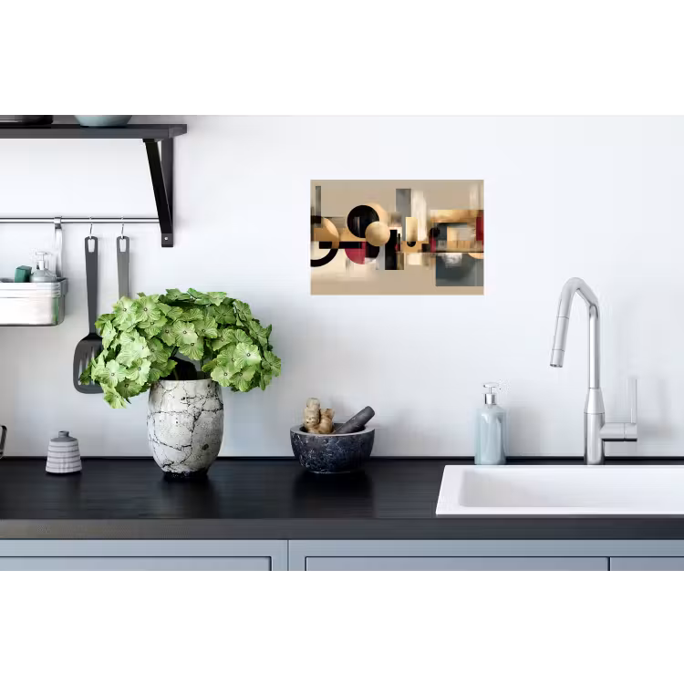 Abstract - Vormen - Beige - Texturen Muursticker klein -keuken