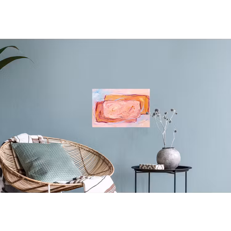 Abstract - Vormen - Modern - Roze Muursticker klein -plant